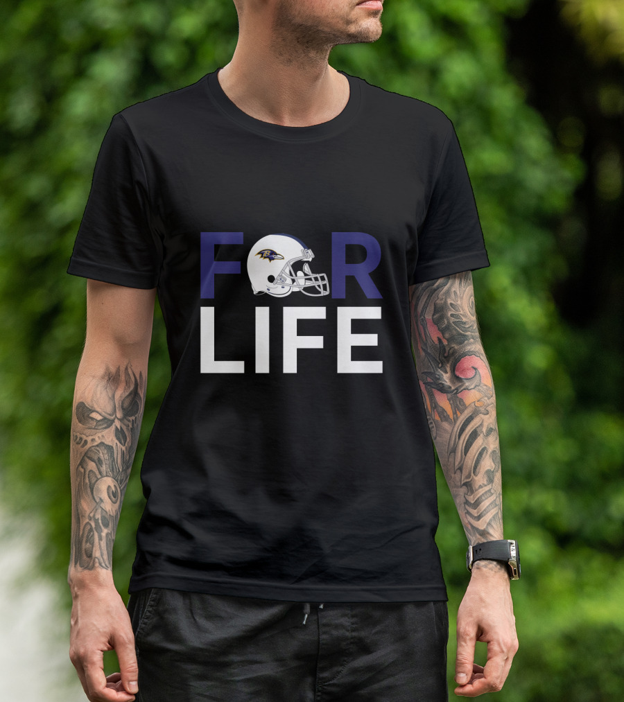 Baltimore Ravens Helmet For Life Fans T-Shirt