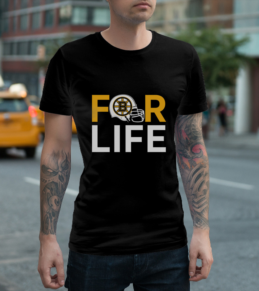 Boston Bruins Helmet For Life T-Shirt