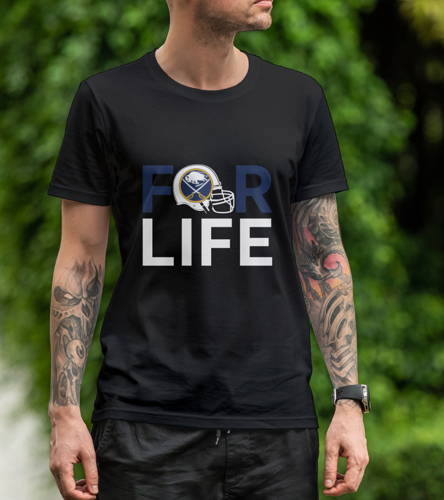 Buffalo Sabres For Life Helmet Logo Fan Loyalty T-Shirt