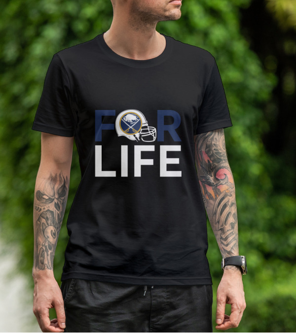 Buffalo Sabres For Life Helmet Logo Fan Loyalty T-Shirt