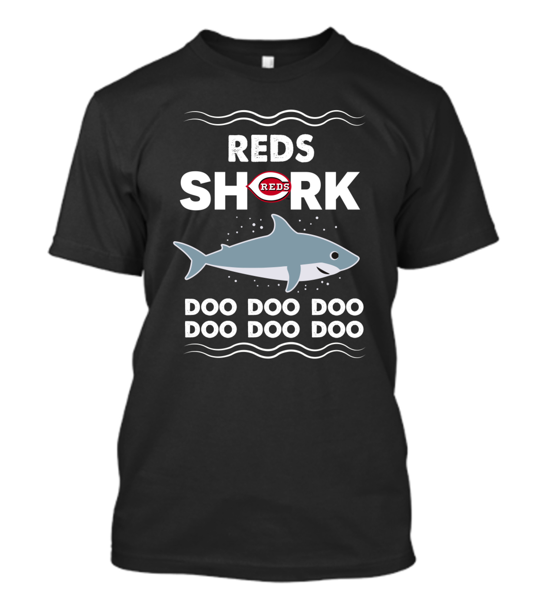 Reds Shark Doo Doo Doo Cincinnati Reds Fun Baseball T-Shirt