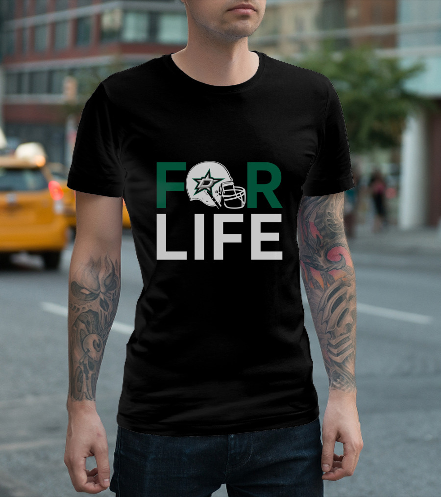Dallas Stars Helmet Logo For Life Fan Commitment T-Shirt