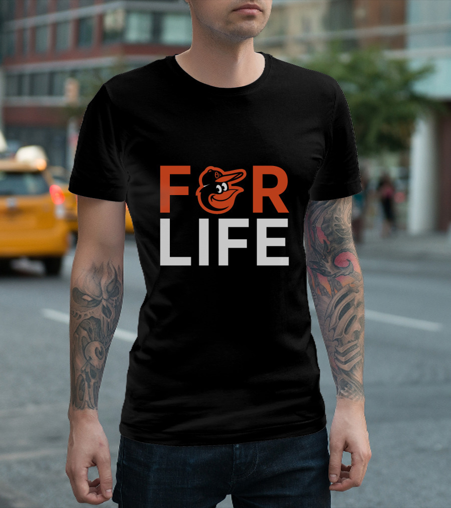 For Life Baltimore Orioles Fans Iconic Logo Motivation T-Shirt