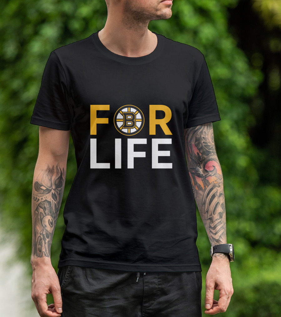 Boston Bruins 'For Life' Fan Loyalty Emblem T-Shirt