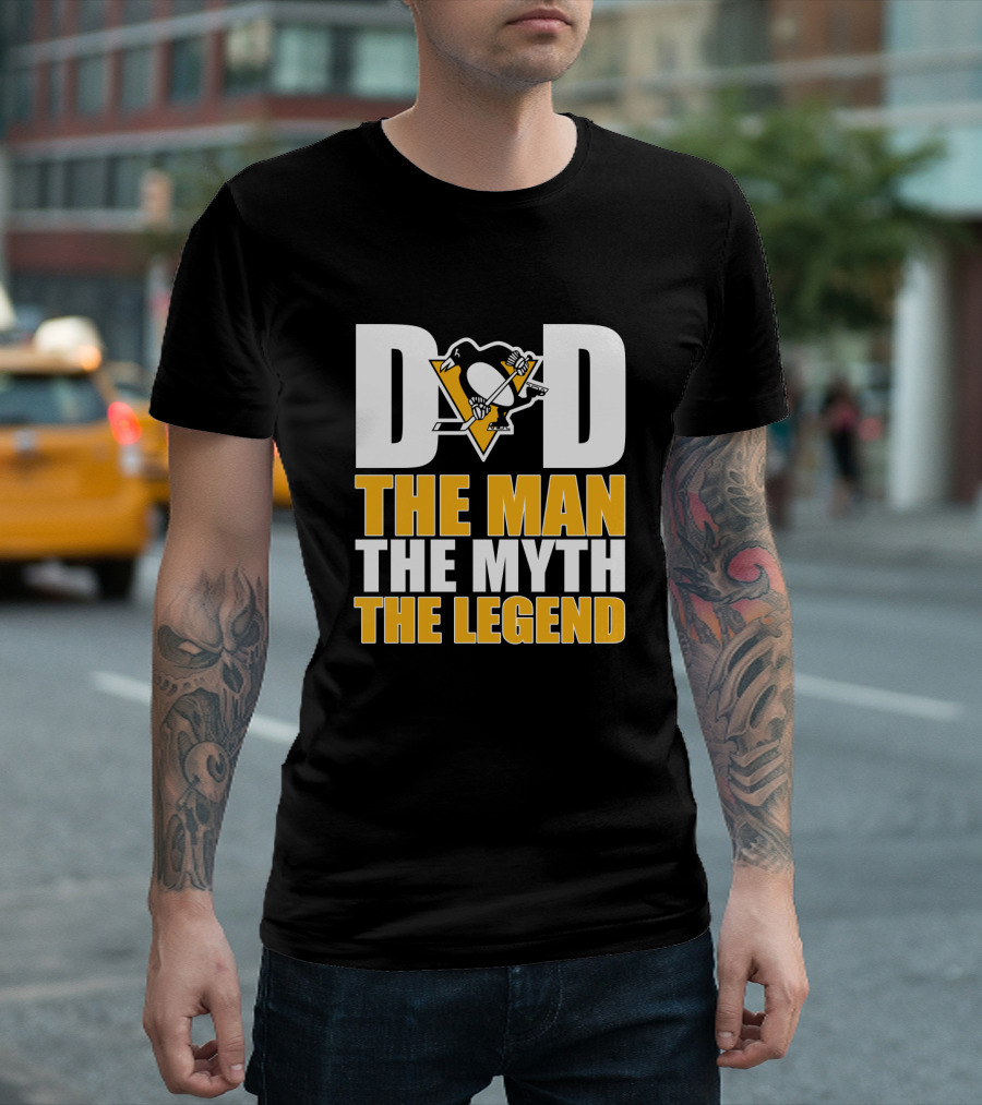 Pittsburgh Penguins Dad The Man The Myth The Legend Nhl Hockey T-Shirt