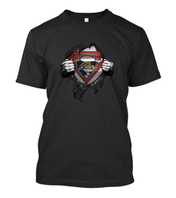 Florida Panthers Superman Logo Hybrid For Fans T-Shirt