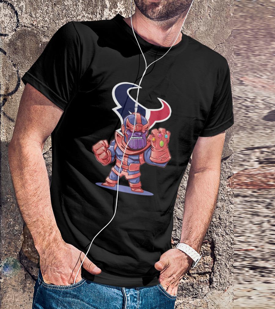 Thanos Infinity Gauntlet Houston Texans Fans Cartoon T-Shirt