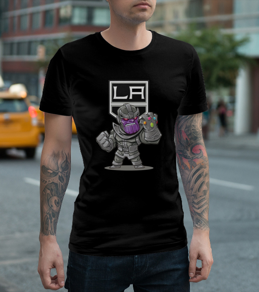 Thanos LA Kings Infinity Gauntlet Logo Crossover T-Shirt