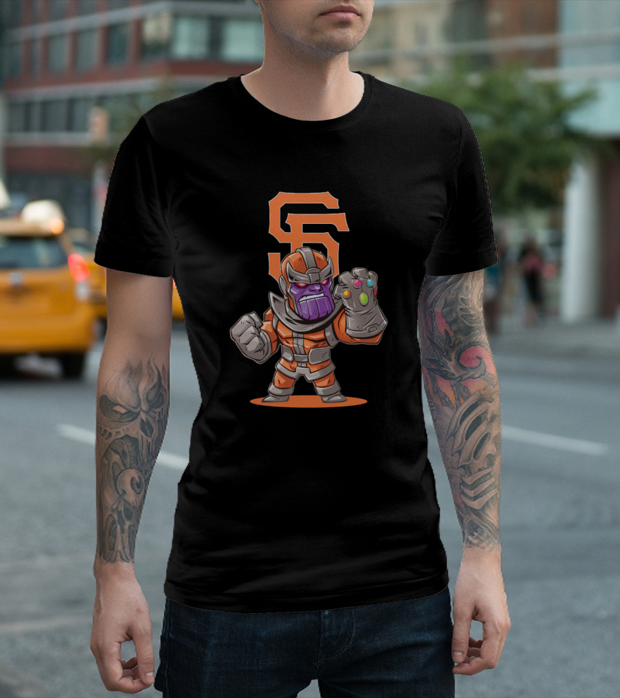 San Francisco Giants Thanos Mashup Fan Art with Infinity Gauntlet T-Shirt