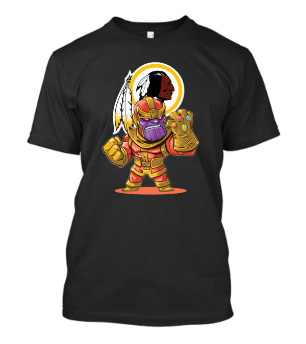 Thanos In Washington Redskins Colors With Infinity Gauntlet T-Shirt
