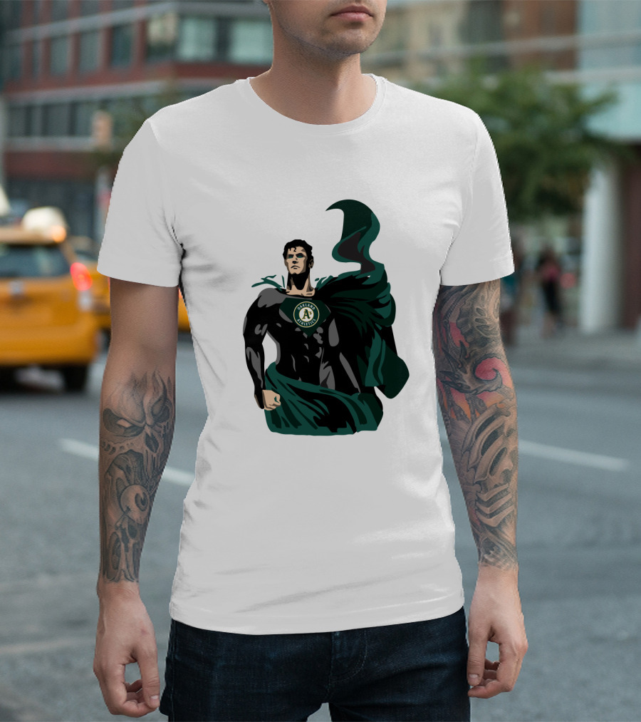 Oakland Athletics Superhero Emblem Combination T-Shirt