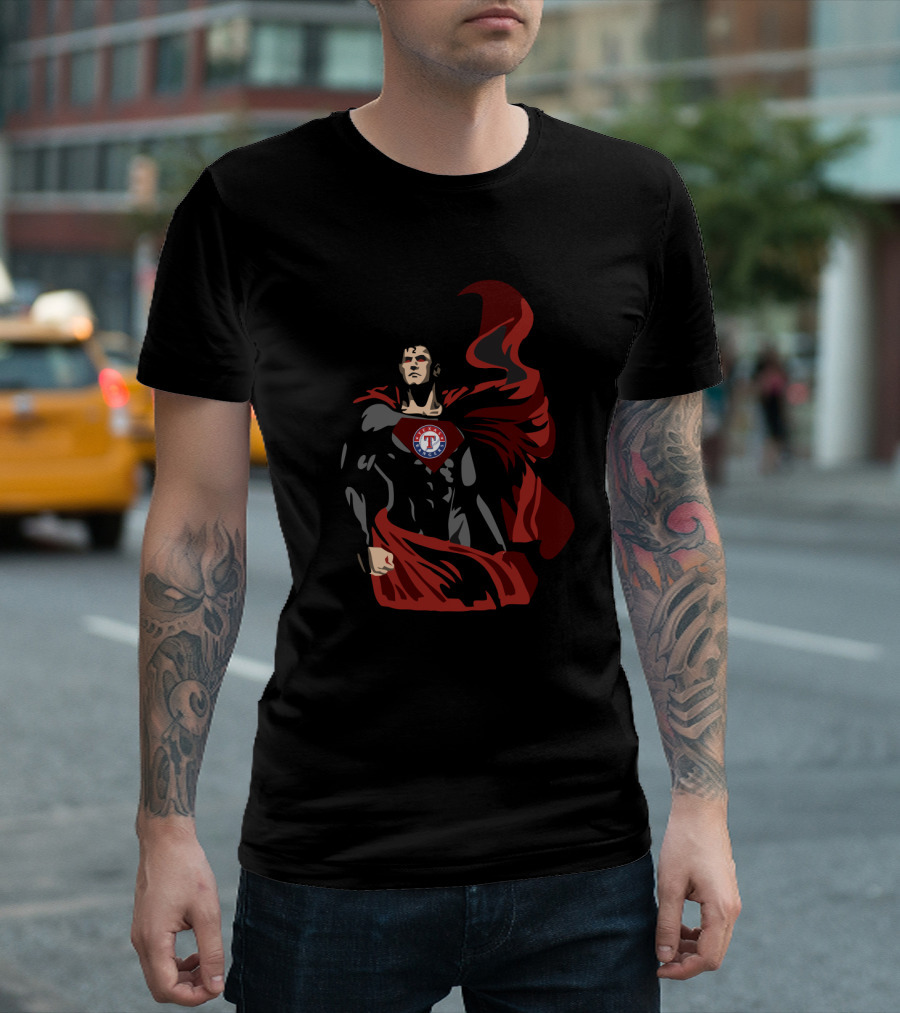 Texas Rangers Superman Iconic Mashup T-Shirt