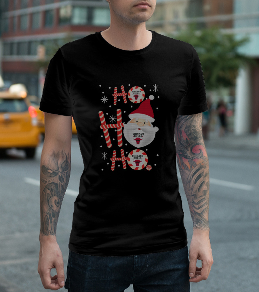 Ho Ho Ho Chicago Bulls Christmas Santa T-Shirt