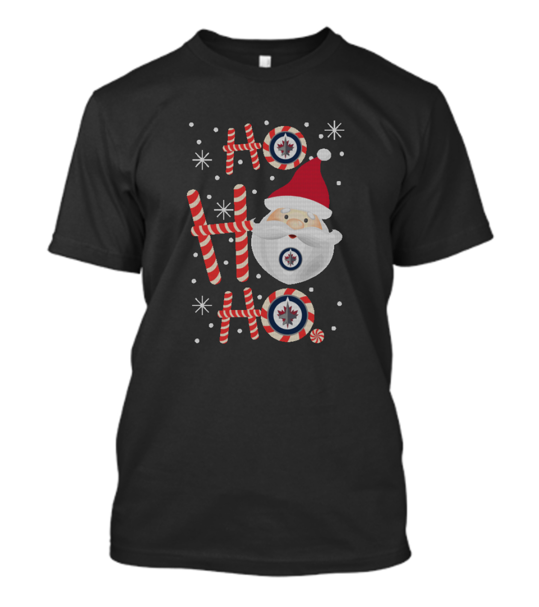 Santa Ho Ho Ho Christmas Winnipeg Jets Fan Festive T-Shirt