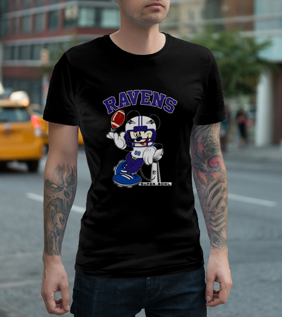 Ravens Mickey Super Bowl Nfl Baltimore T-Shirt