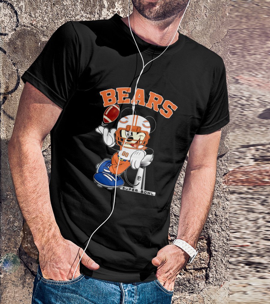 Bears Nfl Mickey Super Bowl Football Character T-Shirt