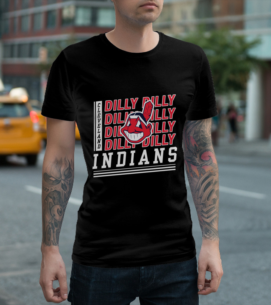 Cleveland Indians Dilly Dilly Red Text Chief Wahoo T-Shirt