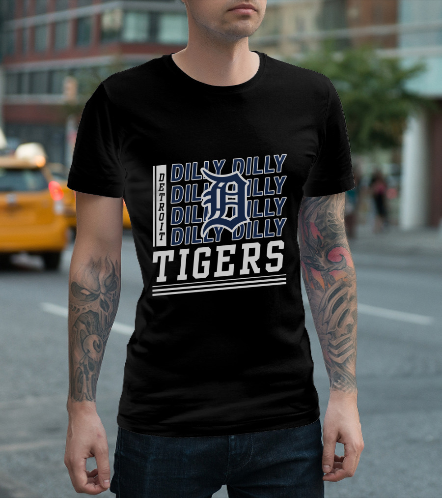 Detroit Tigers Dilly Dilly Classic Emblem and Text T-Shirt