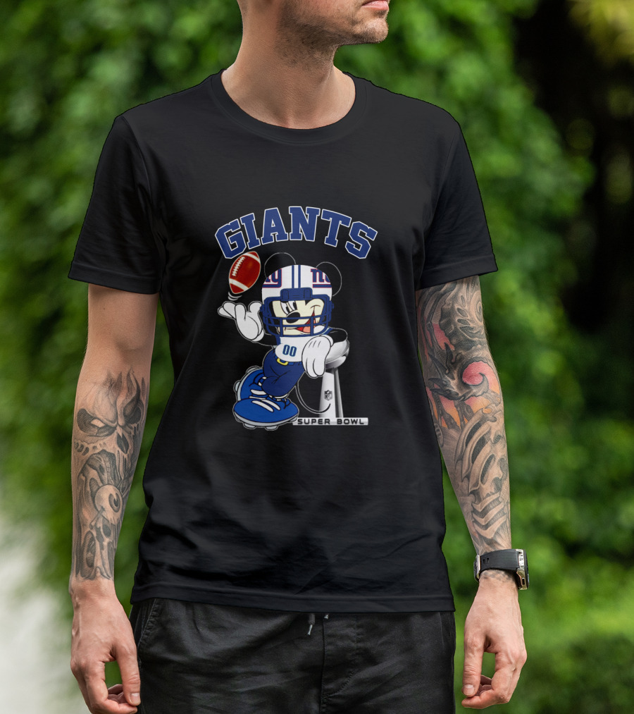 Giants Mickey Nfl Super Bowl Football T-Shirt