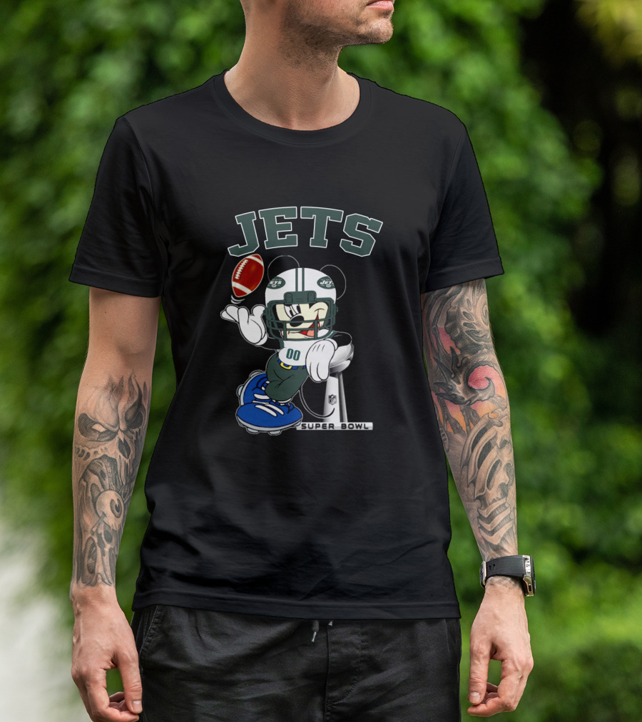 Jets Mickey Helmet Football Super Bowl Nfl T-Shirt