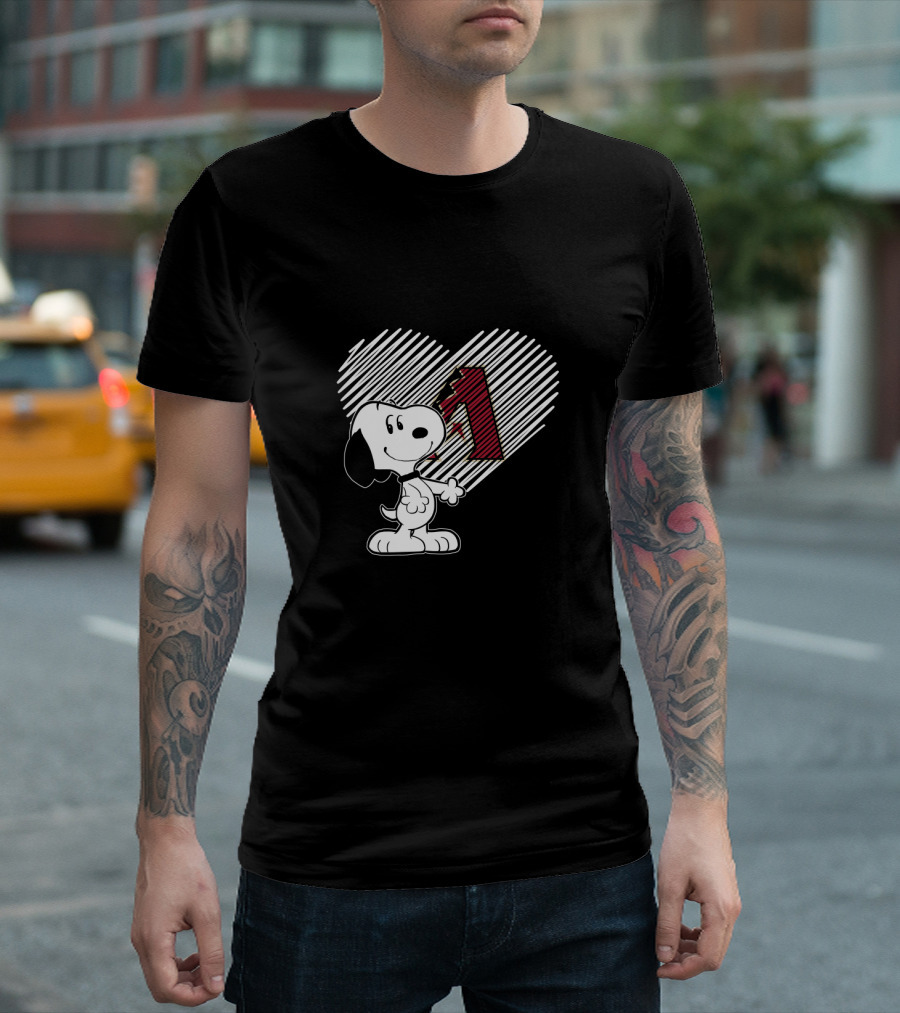 Snoopy Heart Number One Arizona Diamondbacks Fan T-Shirt