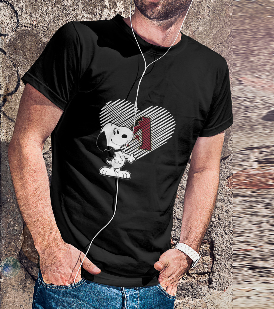 Snoopy Heart Number One Arizona Diamondbacks Fan T-Shirt