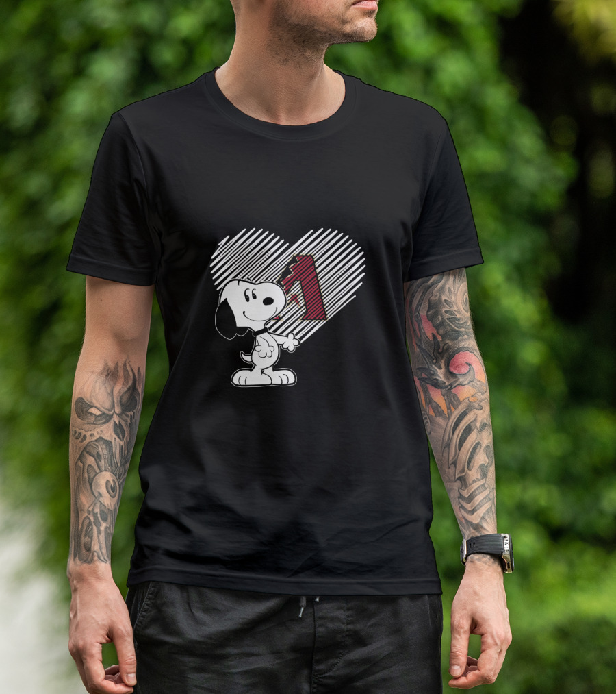 Snoopy Heart Number One Arizona Diamondbacks Fan T-Shirt