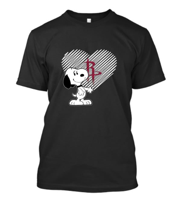 Snoopy Heart Fans Love Houston Rockets T-Shirt