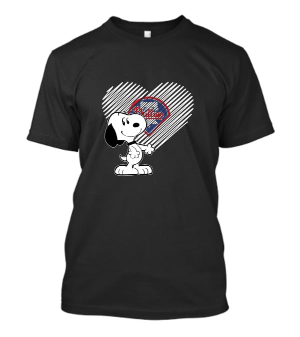 Snoopy Philadelphia Phillies Heart Baseball Fan T-Shirt