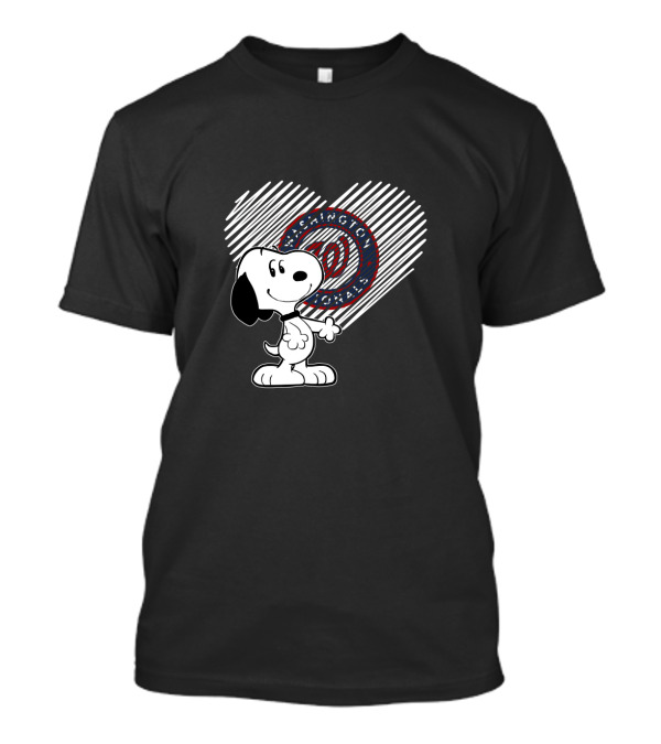 Snoopy Heart Embrace Washington Nationals Baseball T-Shirt