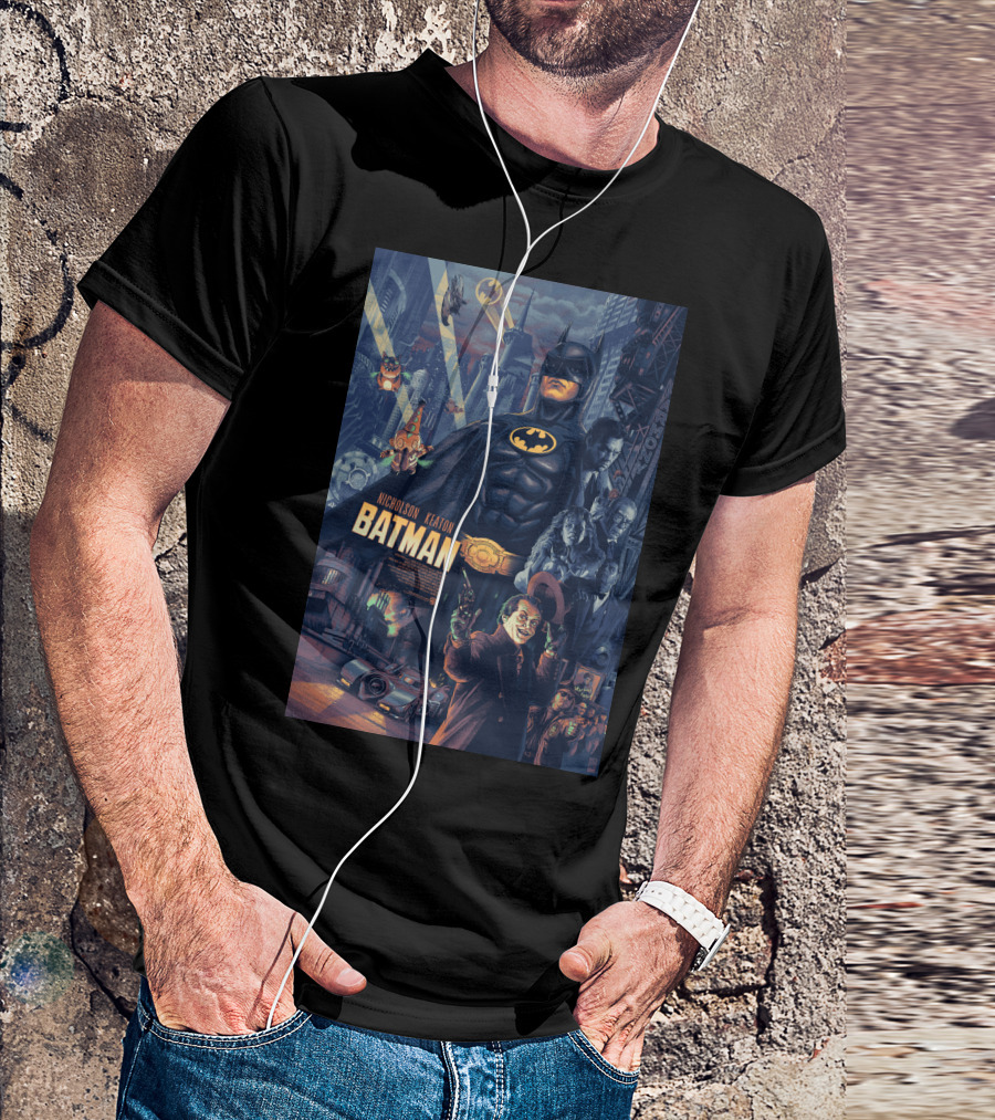 Batman 1989 Nicholson Keaton Gotham City Movie T-Shirt
