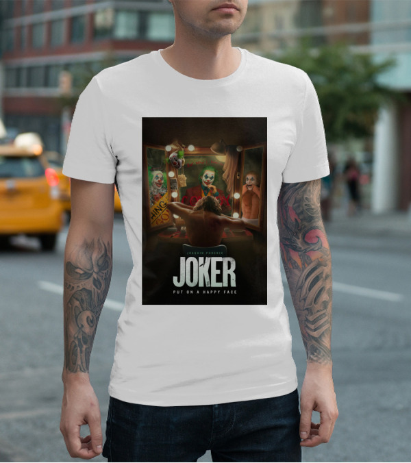Joaquin Phoenix Joker Put On A Happy Face Mirror Reflection T-Shirt