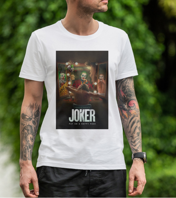 Joaquin Phoenix Joker Put On A Happy Face Mirror Reflection T-Shirt