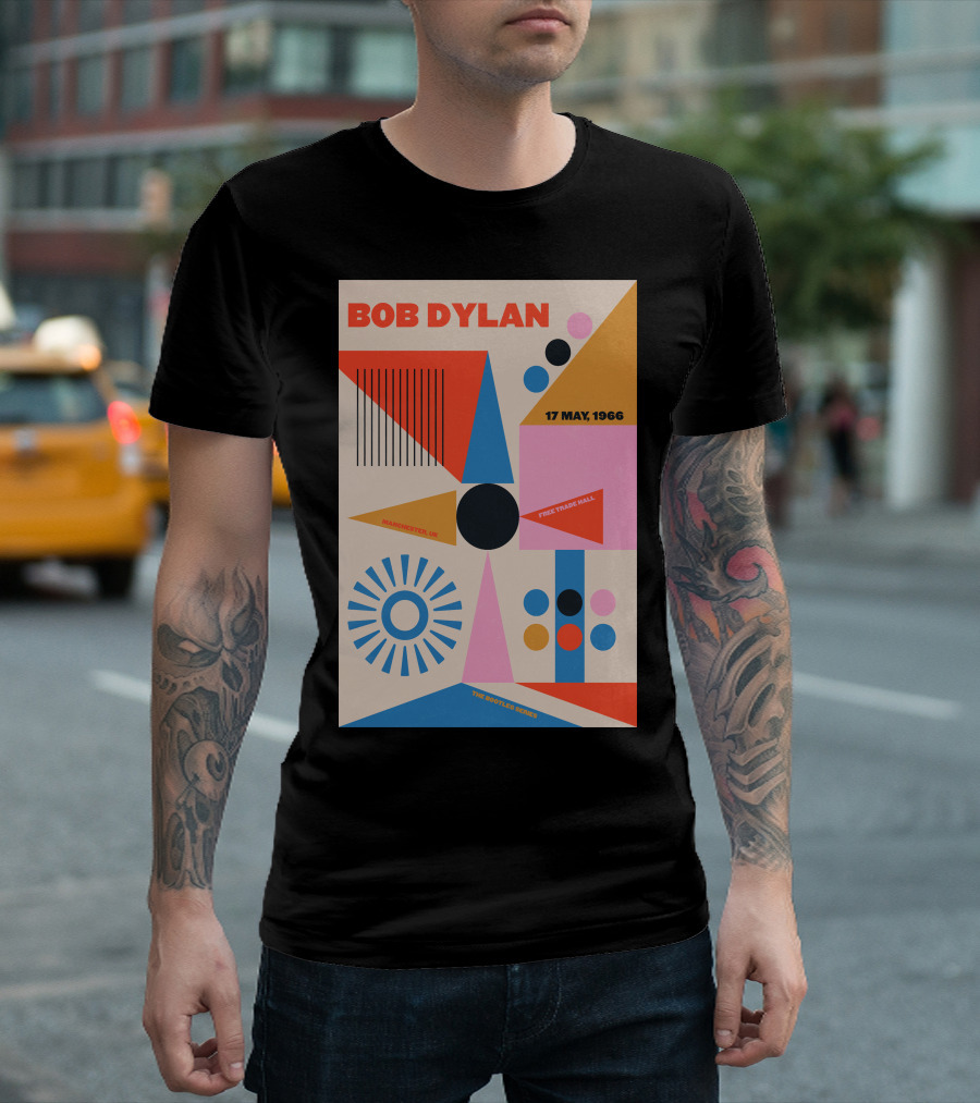 Bob Dylan Manchester Free Trade Hall 17 May 1966 Colorful Geometric T-Shirt
