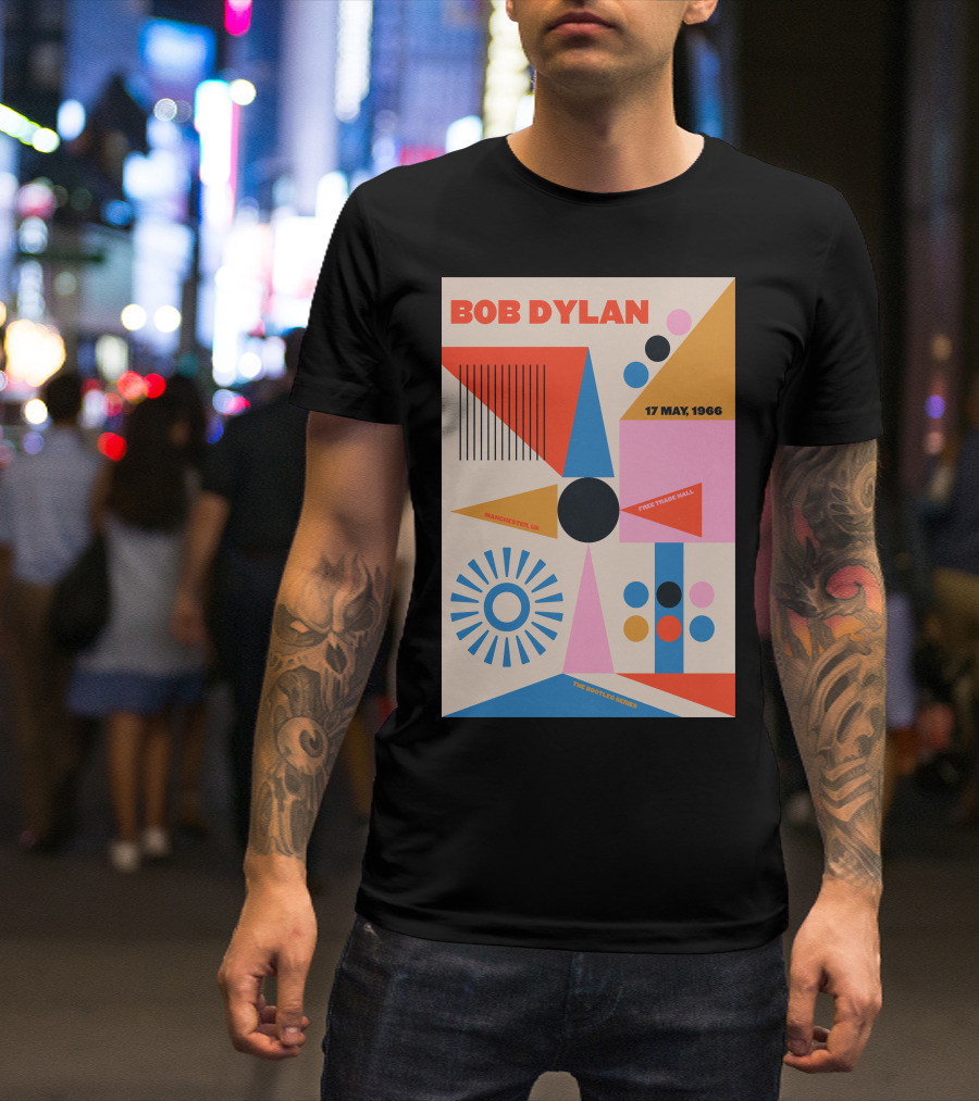 Bob Dylan Manchester Free Trade Hall 17 May 1966 Colorful Geometric T-Shirt