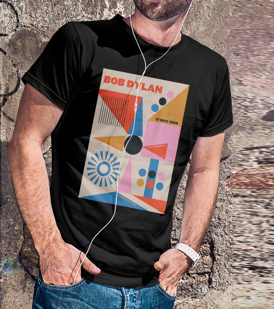 Bob Dylan Manchester Free Trade Hall 17 May 1966 Colorful Geometric T-Shirt