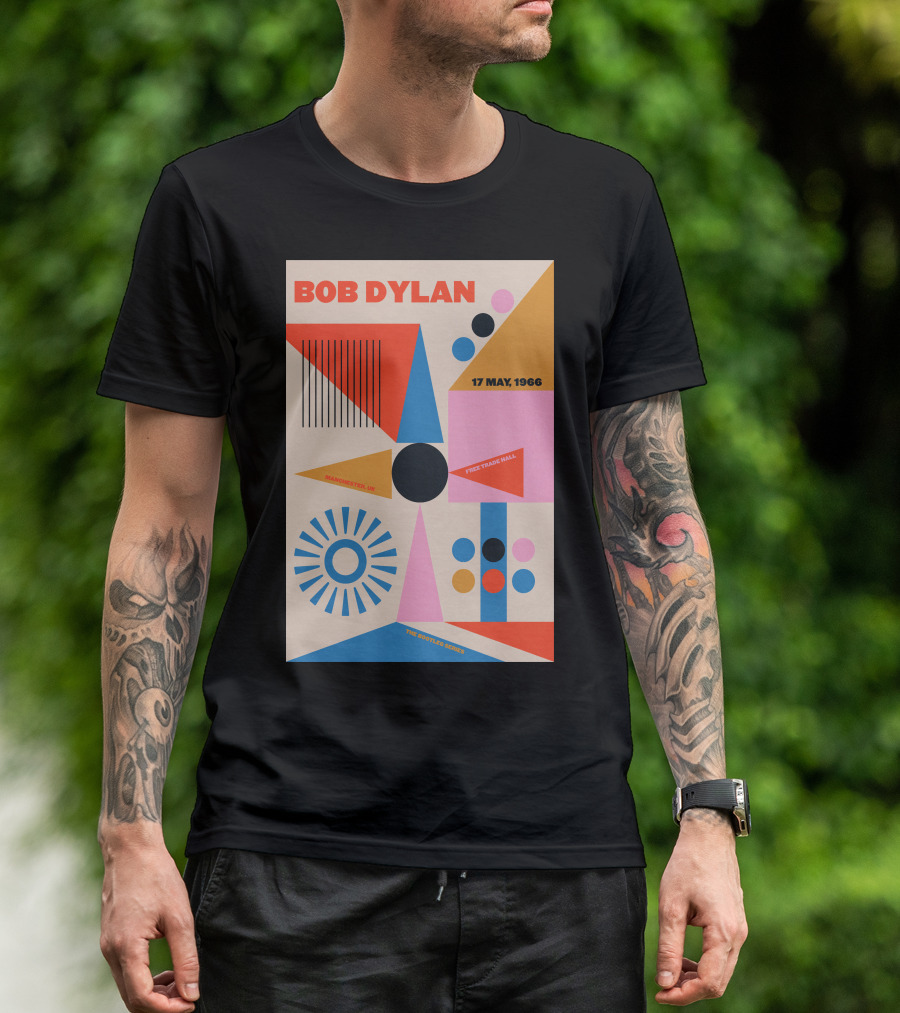 Bob Dylan Manchester Free Trade Hall 17 May 1966 Colorful Geometric T-Shirt