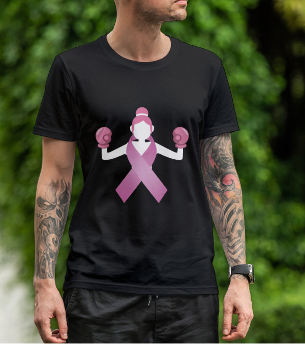 Breast Cancer Awareness Pink Ribbon Boxing Gloves Empowerment T-Shirt