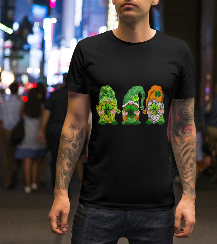 Happy St Patrick's Day Gnomes With Shamrock Hats And Beards T-Shirt