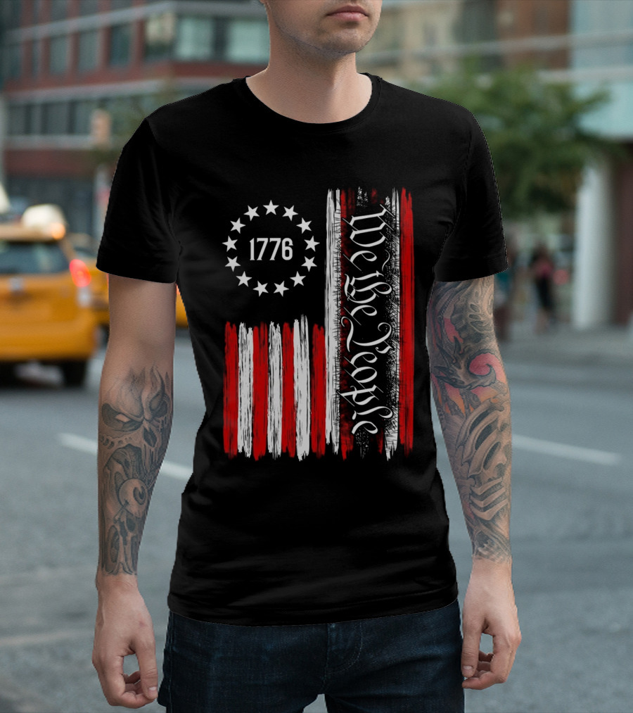 We The People 1776 American Patriotic Flag Stars Stripes T-Shirt