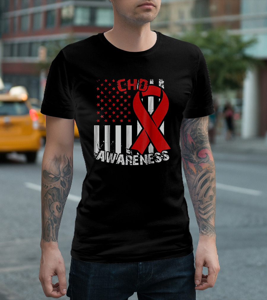 CHD Awareness Congenital Heart Defect Survivor Ribbon T-Shirt