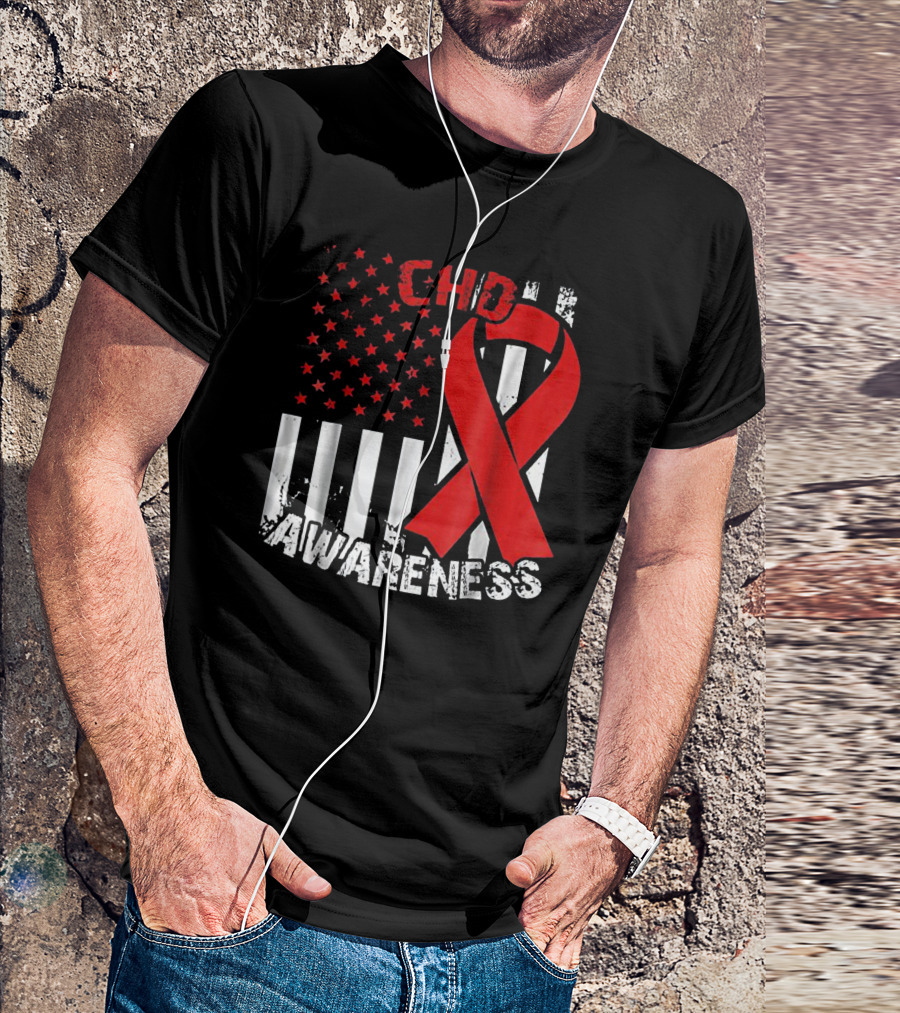 CHD Awareness Congenital Heart Defect Survivor Ribbon T-Shirt