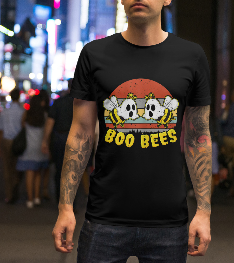 Boo Bees Retro Ghostly Bees Halloween Humor T-Shirt