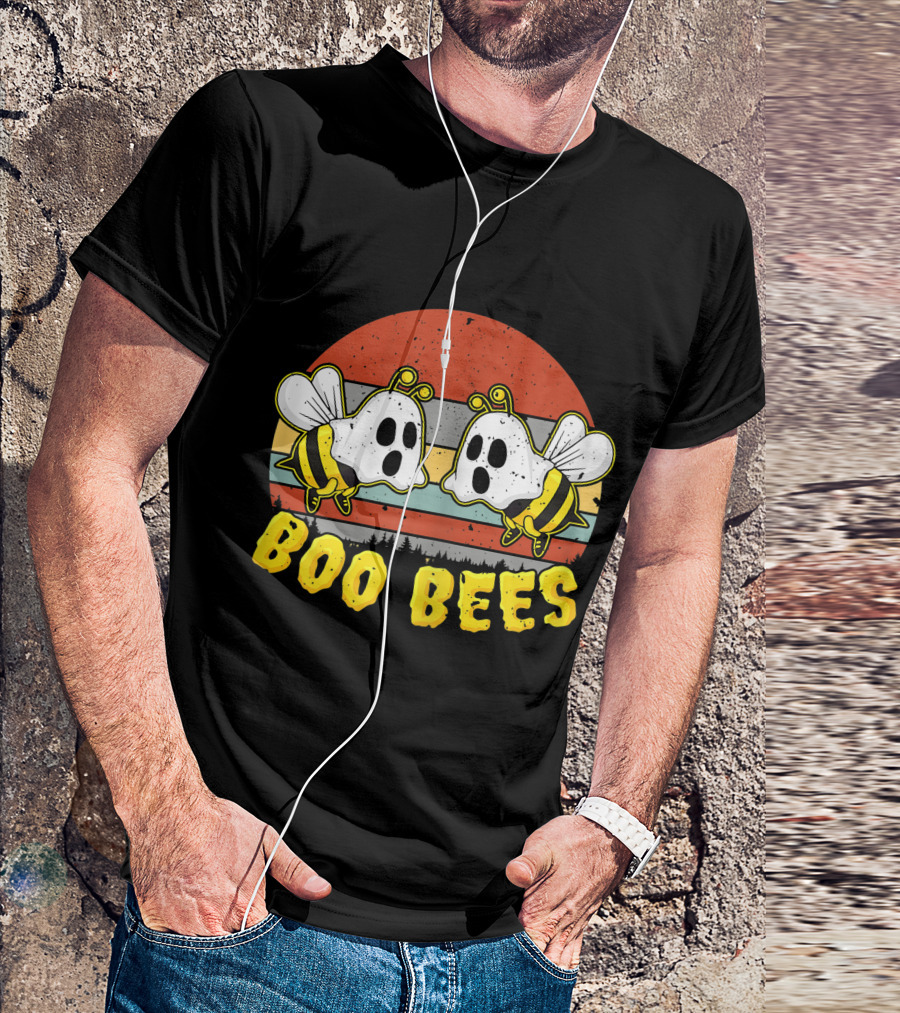 Boo Bees Retro Ghostly Bees Halloween Humor T-Shirt