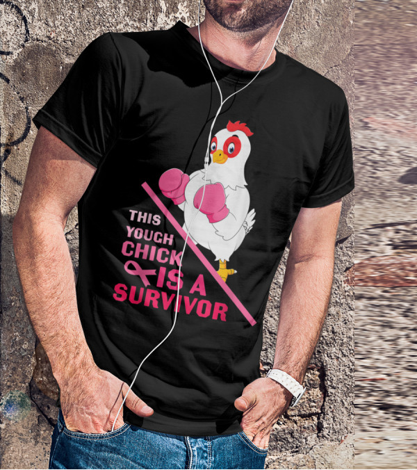 This Tough Chick Is A Survivor Breast Cancer Pink T-Shirt