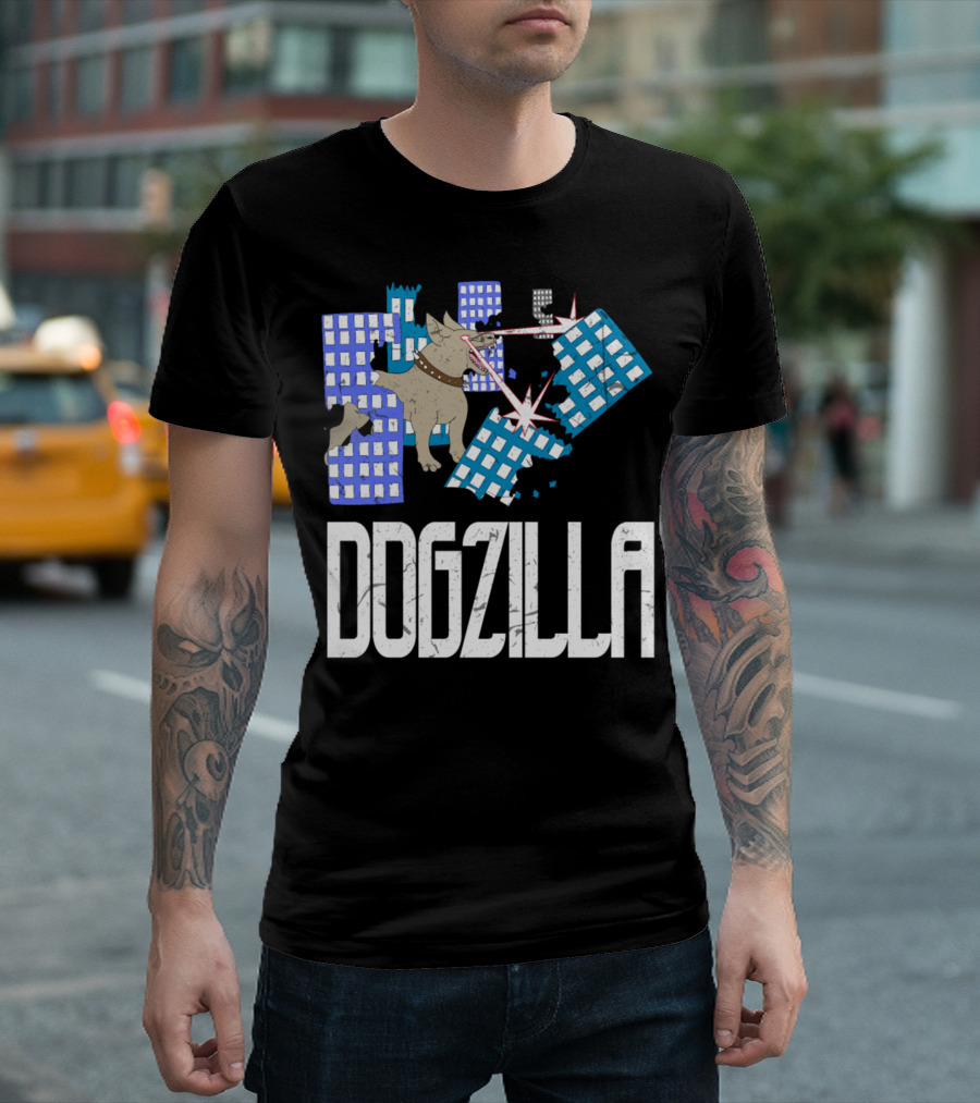 DOGZILLA Laser-Eyed Dog Rampaging Through Skyscrapers T-Shirt
