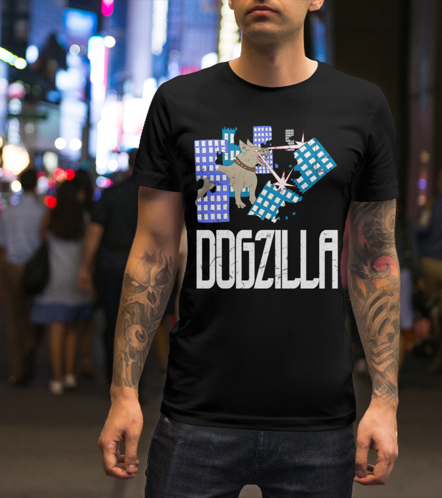 DOGZILLA Laser-Eyed Dog Rampaging Through Skyscrapers T-Shirt
