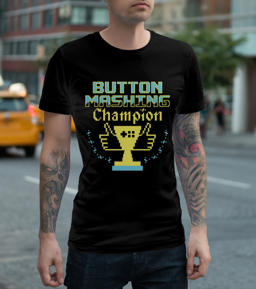BUTTON MASHING CHAMPION TROPHY PIXEL ART WINNER T-Shirt