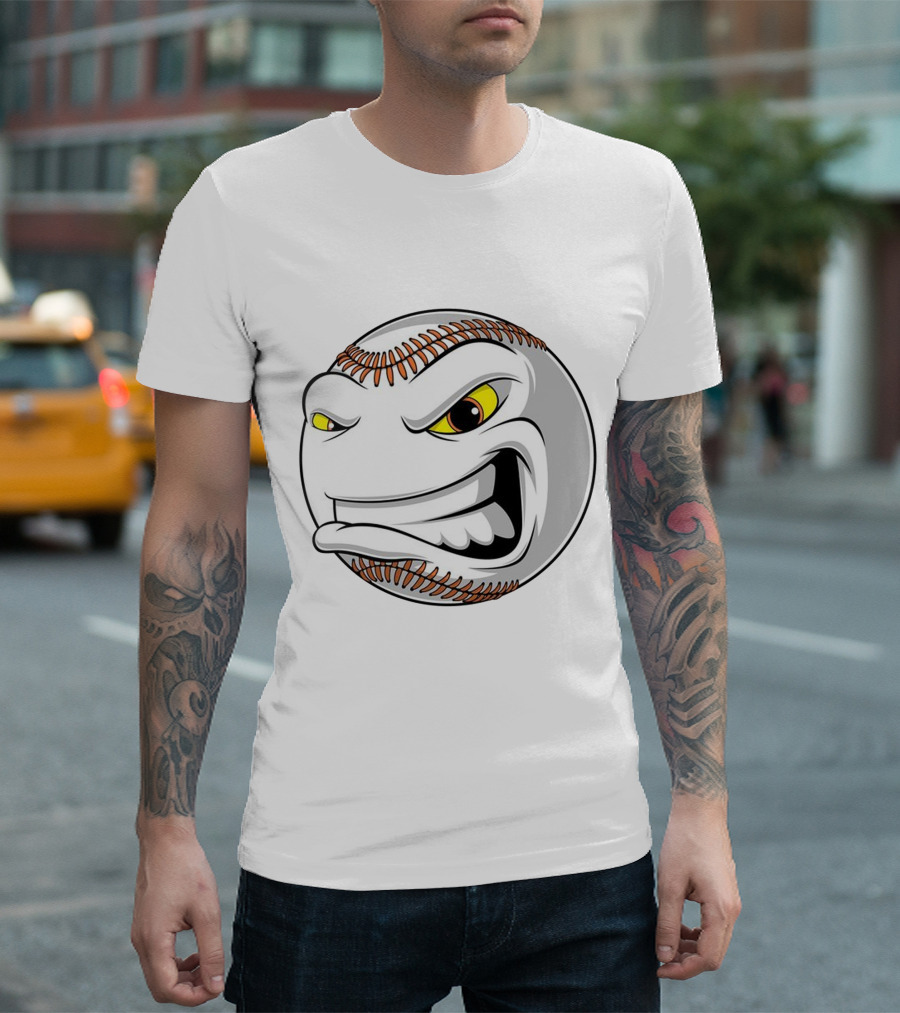 Angry Baseball Face with Fierce Expression T-Shirt