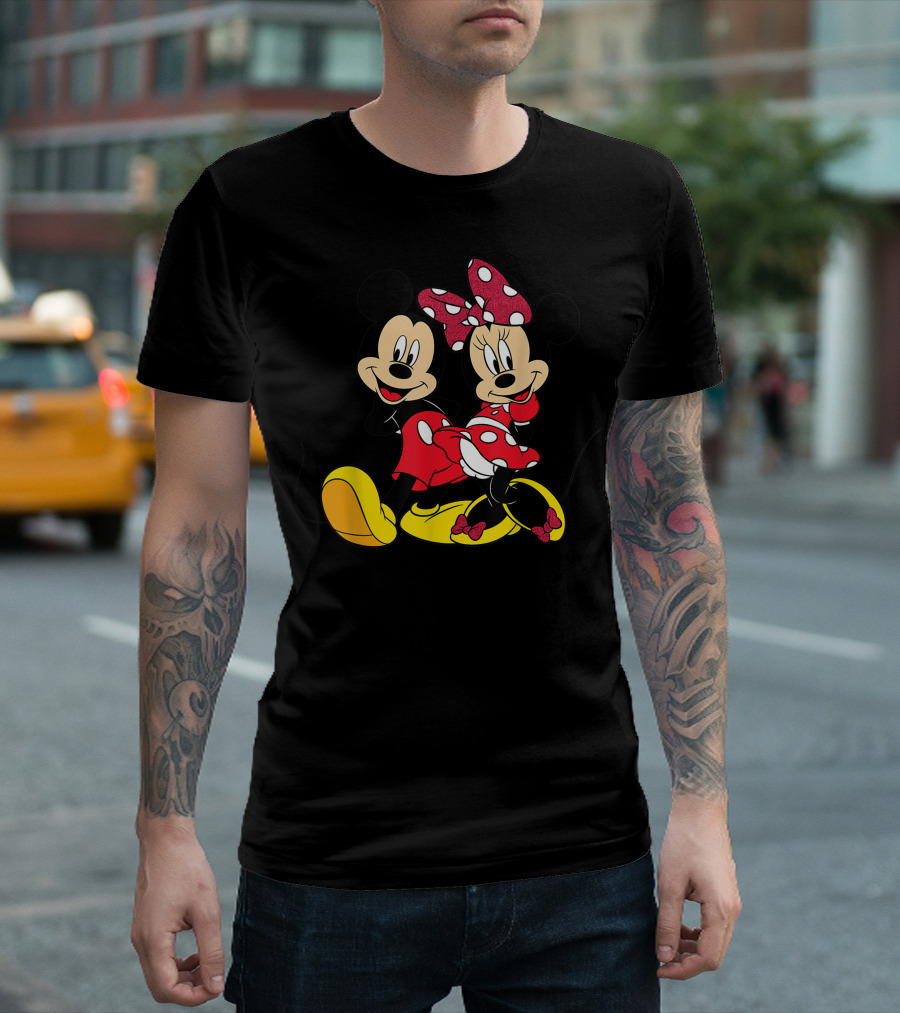 Mickey and Minnie Mouse Classic Cartoon Characters T-Shirt